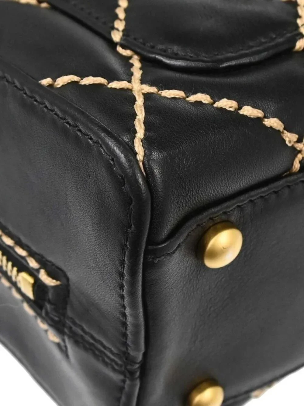 Chanel Black Calfskin Wild Stitch Handbag 188844